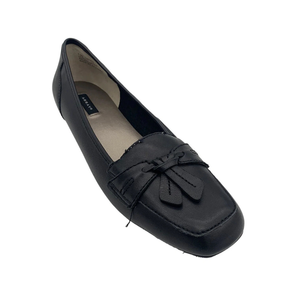 Array Women's Hamilton Slip-On Leather Flats Black - Medium